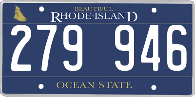 RI license plate 279946