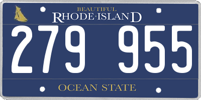 RI license plate 279955
