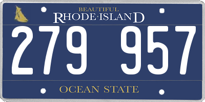 RI license plate 279957