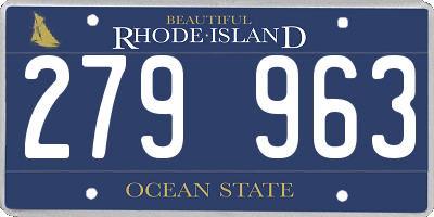 RI license plate 279963