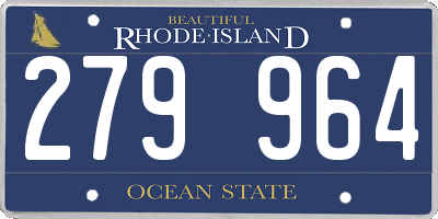 RI license plate 279964
