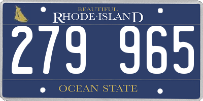 RI license plate 279965