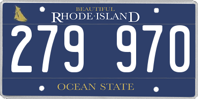 RI license plate 279970