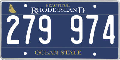 RI license plate 279974