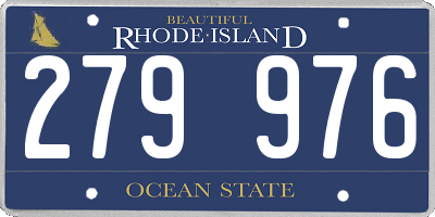 RI license plate 279976