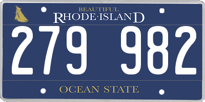 RI license plate 279982