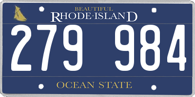 RI license plate 279984