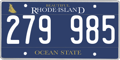 RI license plate 279985