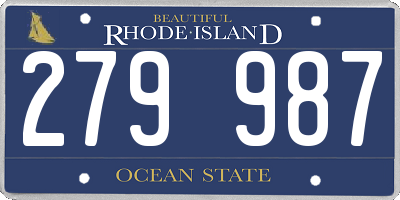 RI license plate 279987