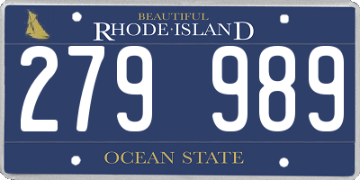 RI license plate 279989