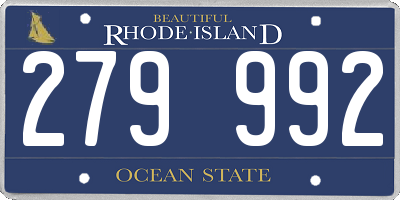 RI license plate 279992
