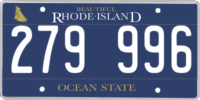 RI license plate 279996
