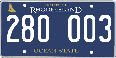 RI license plate 280003