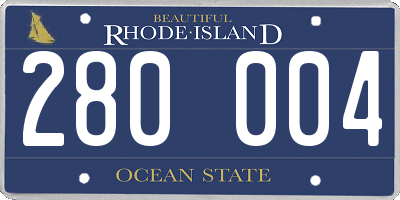 RI license plate 280004