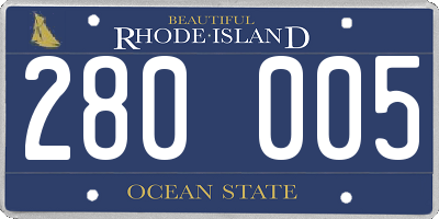 RI license plate 280005