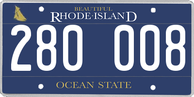 RI license plate 280008