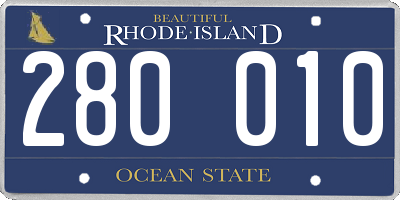 RI license plate 280010