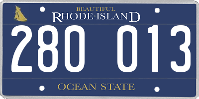 RI license plate 280013