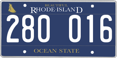 RI license plate 280016