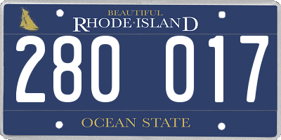 RI license plate 280017