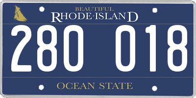 RI license plate 280018