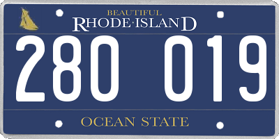 RI license plate 280019