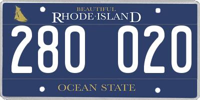 RI license plate 280020