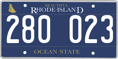RI license plate 280023