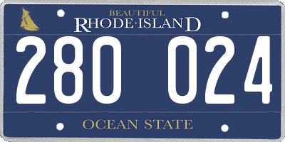 RI license plate 280024