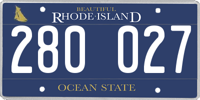 RI license plate 280027