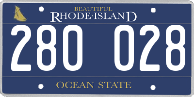 RI license plate 280028