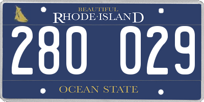 RI license plate 280029