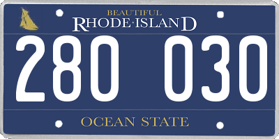 RI license plate 280030