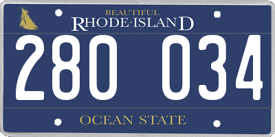 RI license plate 280034