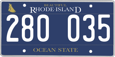 RI license plate 280035