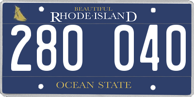 RI license plate 280040