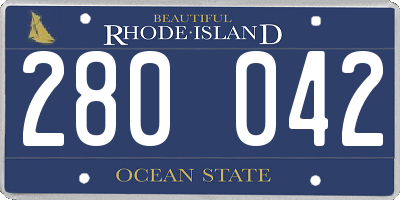 RI license plate 280042