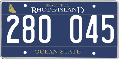 RI license plate 280045