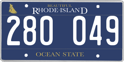 RI license plate 280049