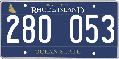 RI license plate 280053