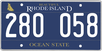 RI license plate 280058