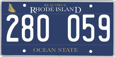 RI license plate 280059