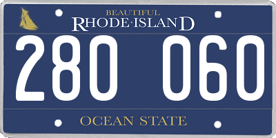 RI license plate 280060