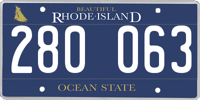RI license plate 280063
