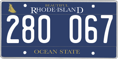 RI license plate 280067