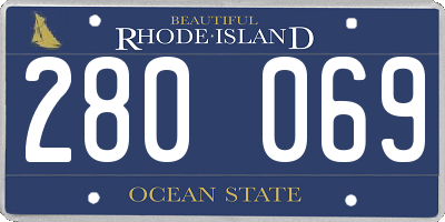 RI license plate 280069
