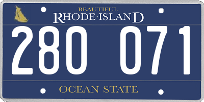 RI license plate 280071