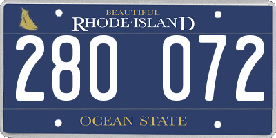 RI license plate 280072