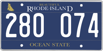 RI license plate 280074