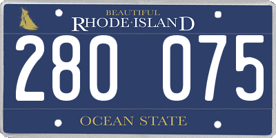 RI license plate 280075